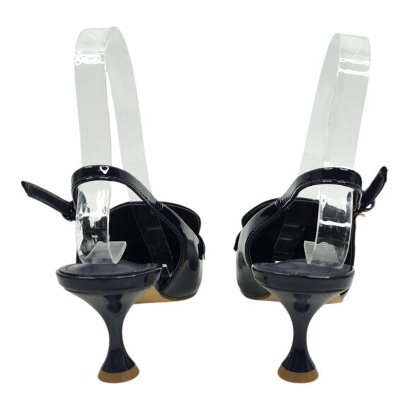 ZBY Coutgo Pointed Toe Slingback Kitten Heel Pumps Women 6 Slip On Ankle Buckle - Picture 4 of 16